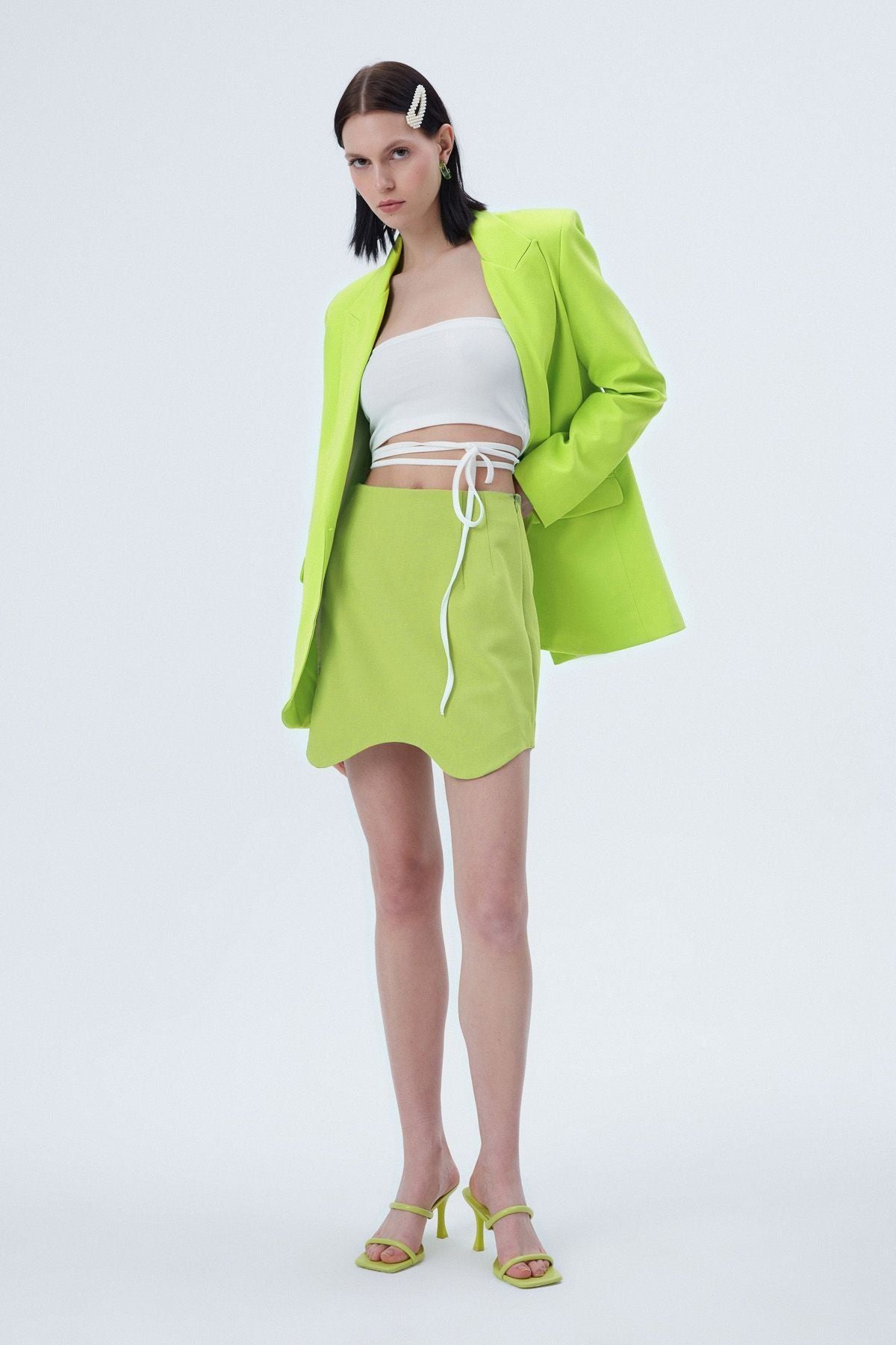 Blazer Ceket Neon Yeşil