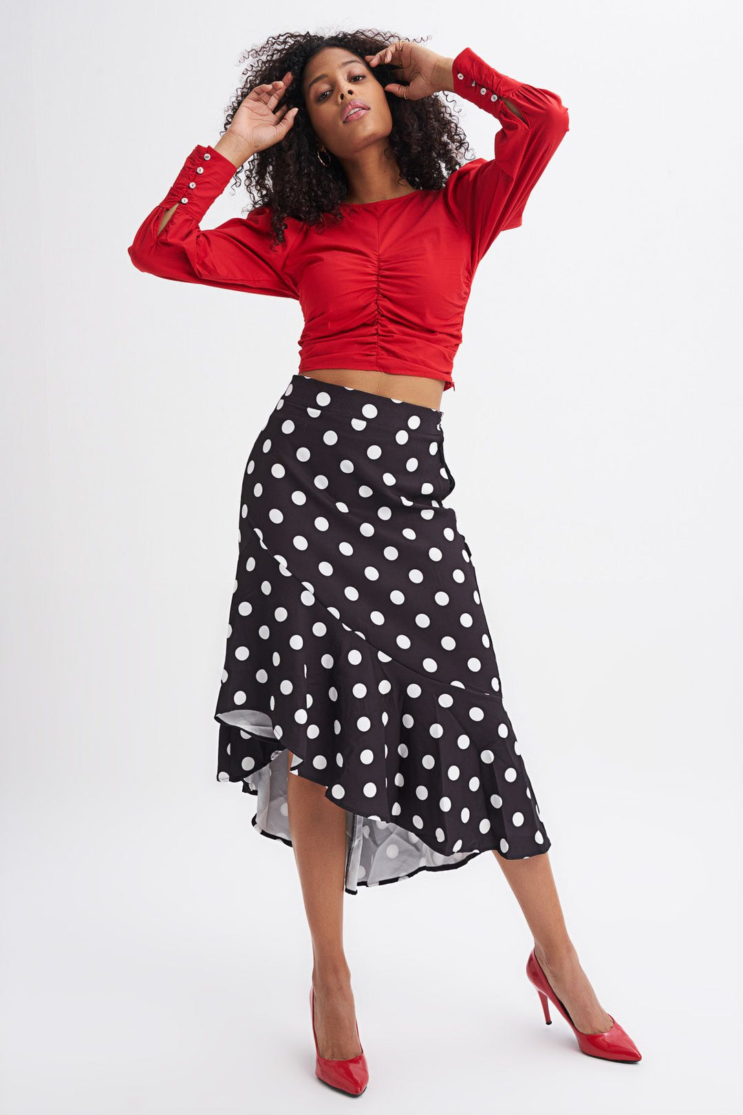 Balon Kol Gipeli Bluz Kırmızı