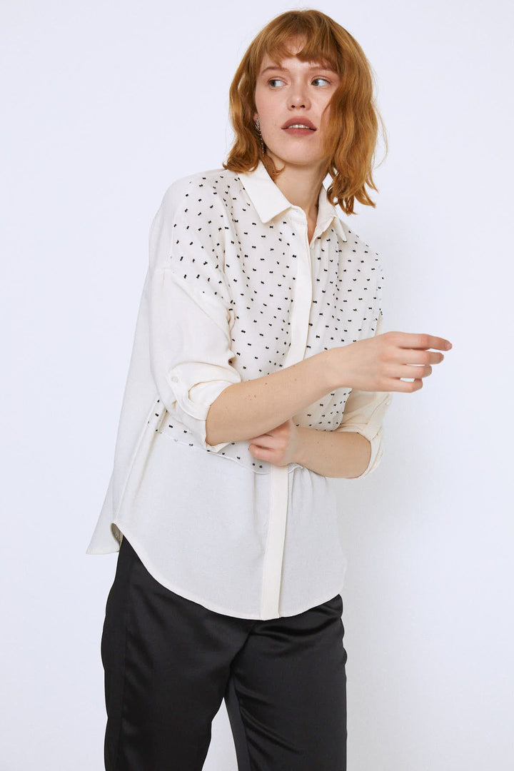 Truvakar Kol Uzun Gömlek Ekru