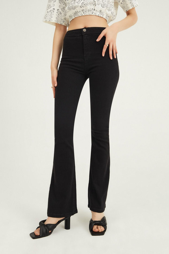 Spanish Leg Gabardine Trousers Black
