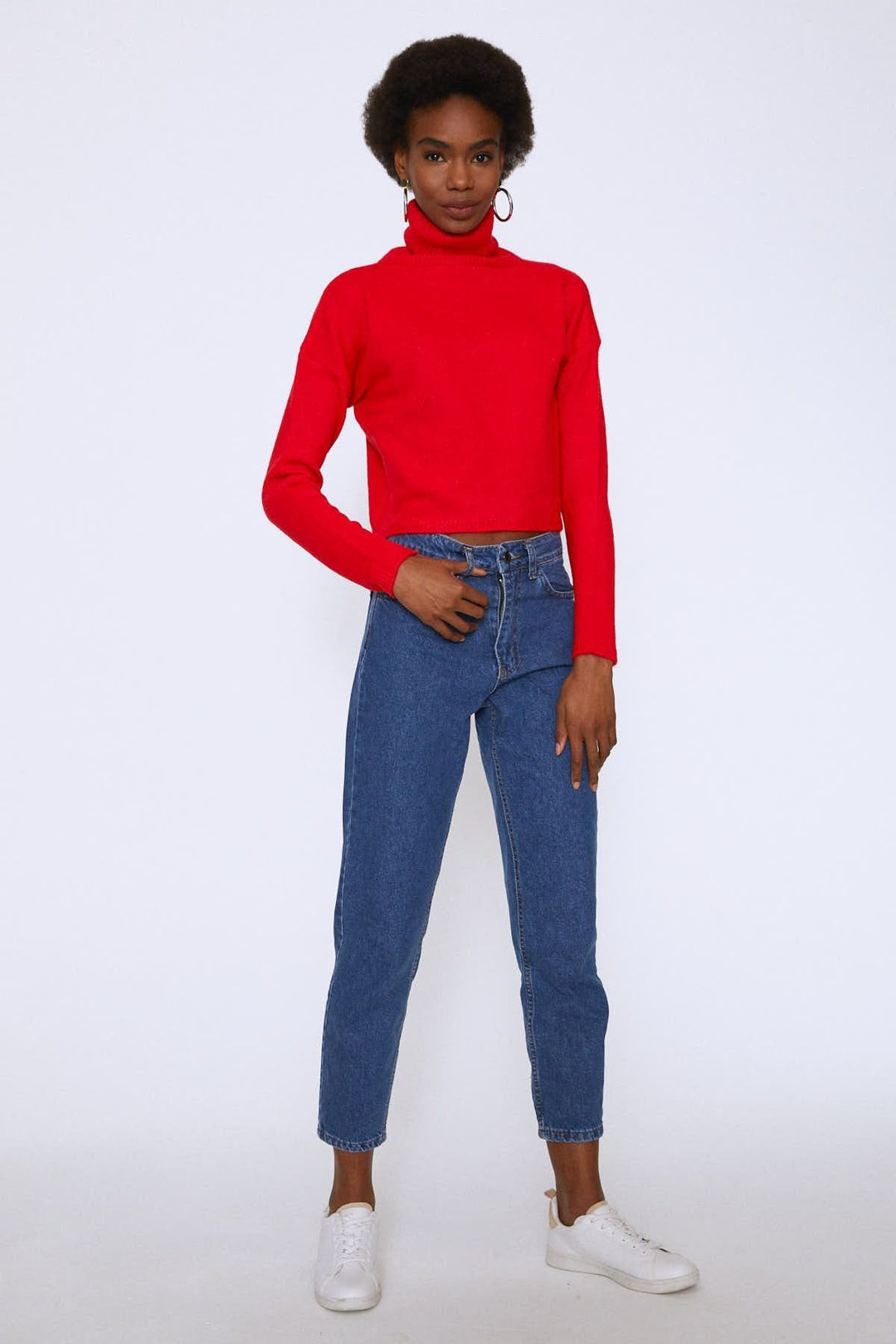 Turtleneck Sweater Red