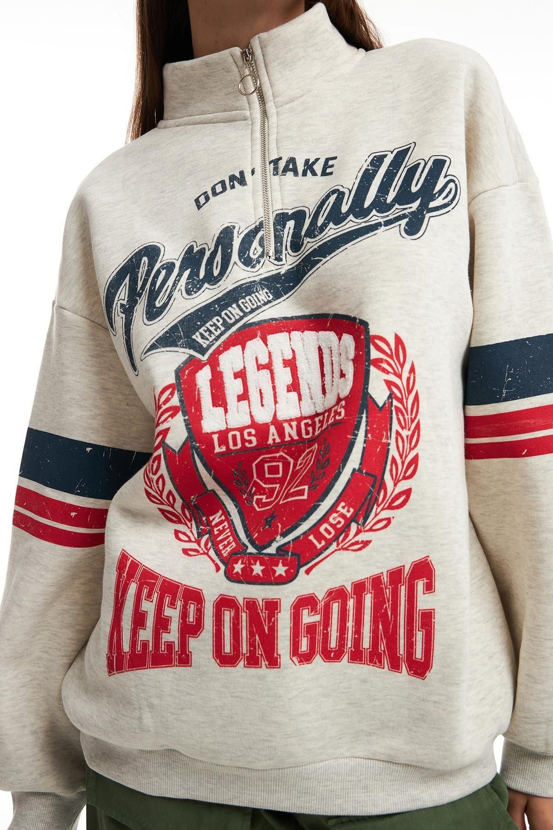 Color Printed Sweatshirt Gray