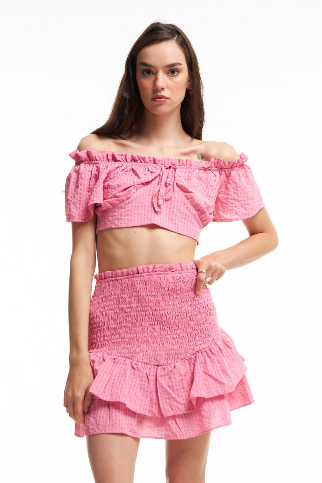 Frilly Gipe Mini Skirt Pink