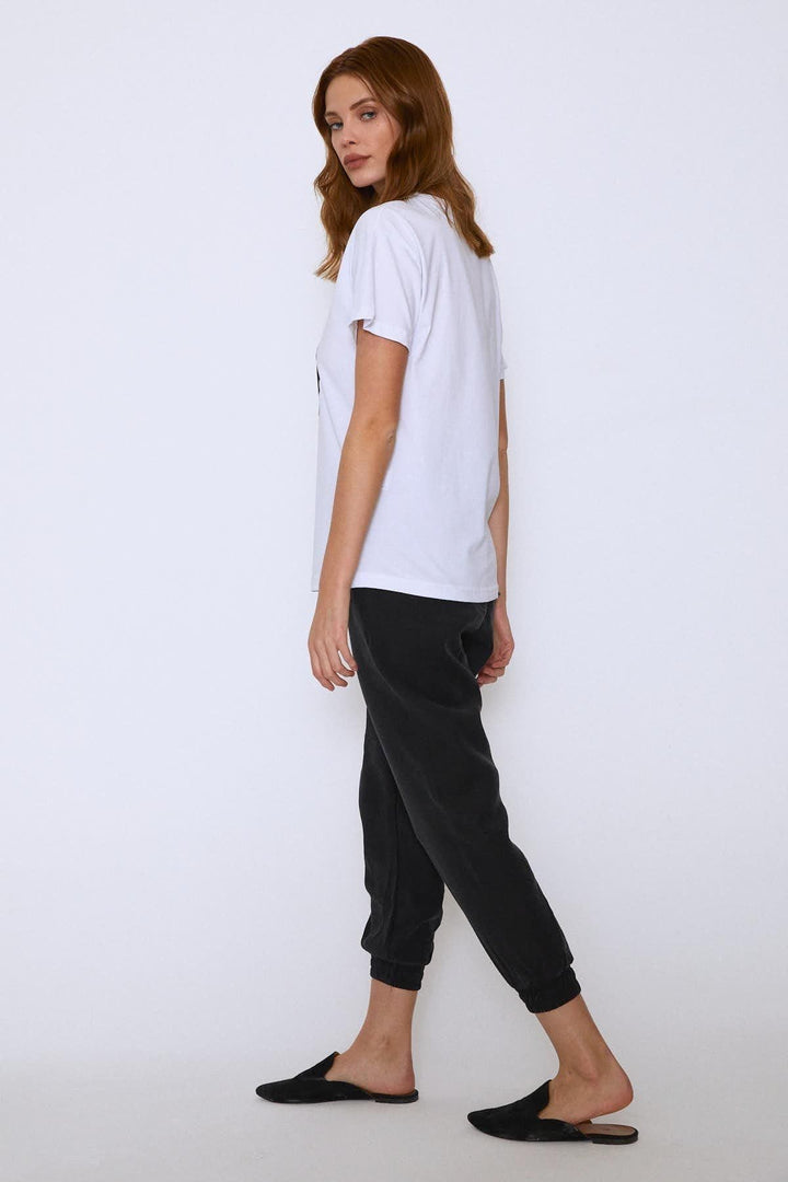 Önü Baskılı Tişört Beyaz