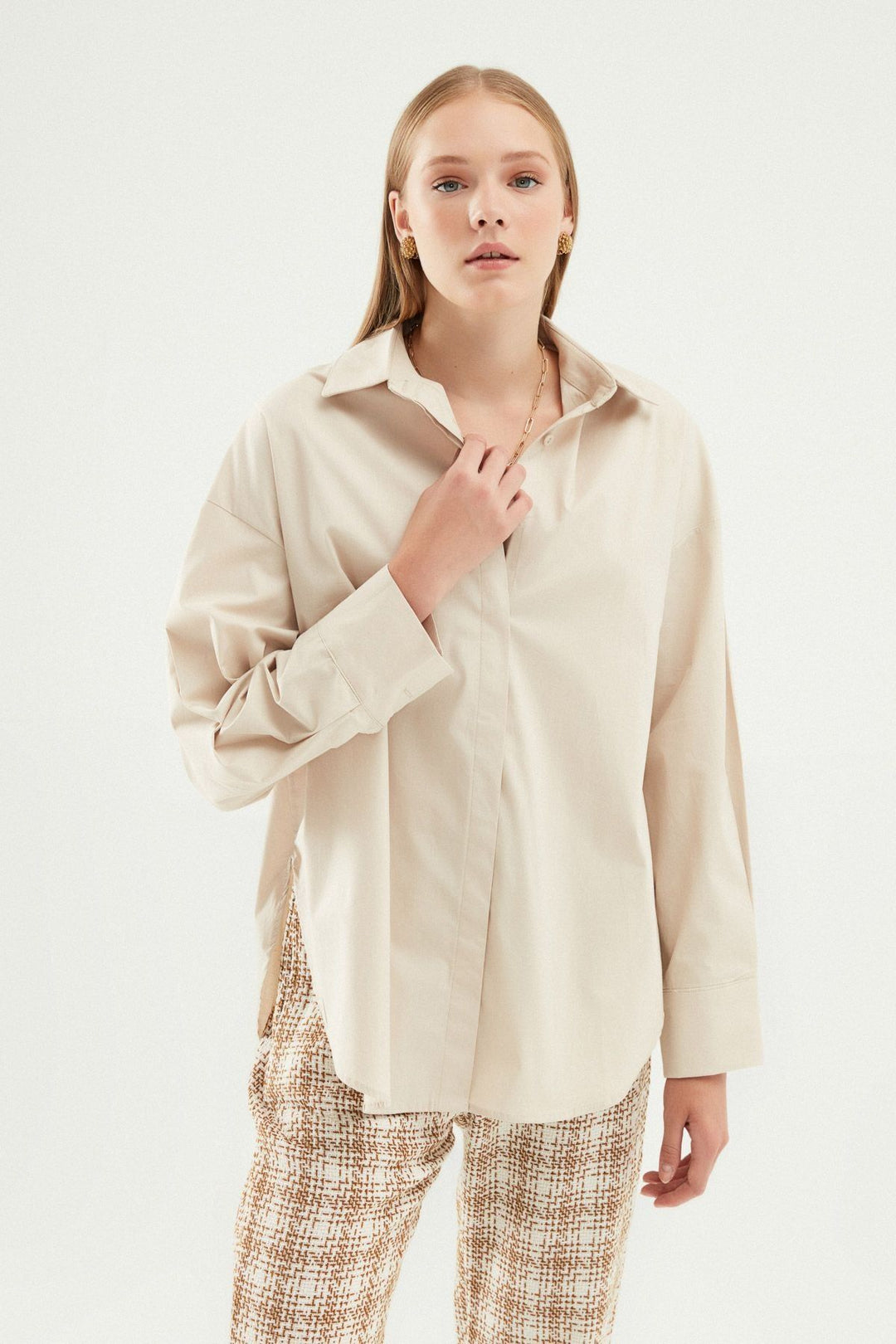 Oversize Basic Shirt Stone
