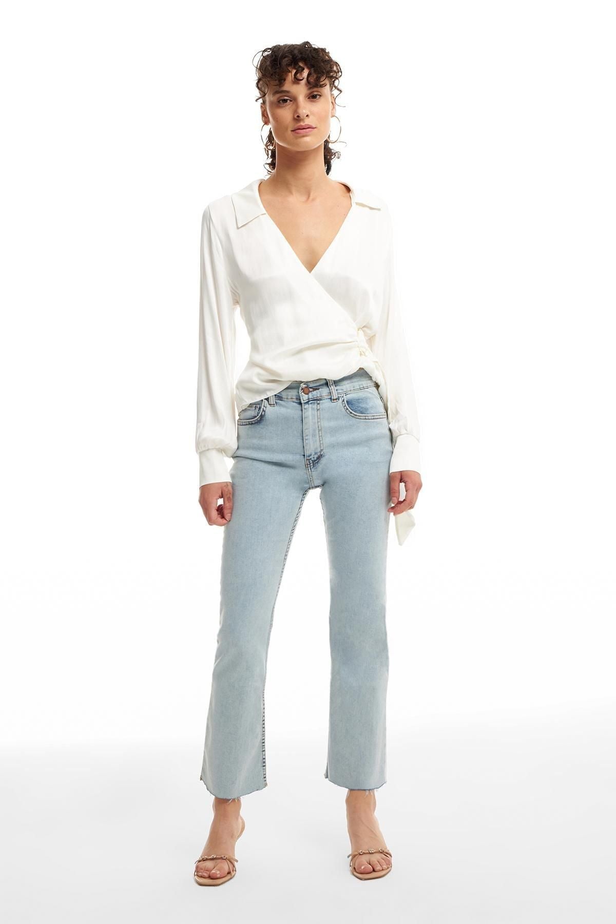 Spanish Cropped Trousers Light Blue