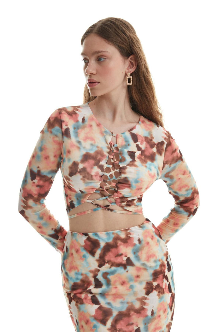 Tie Tie Tie Tulle Blouse Pink