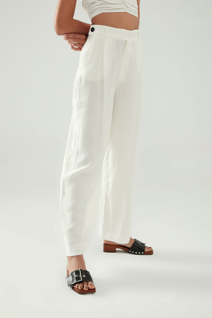 High Waist Palazzo Pants White