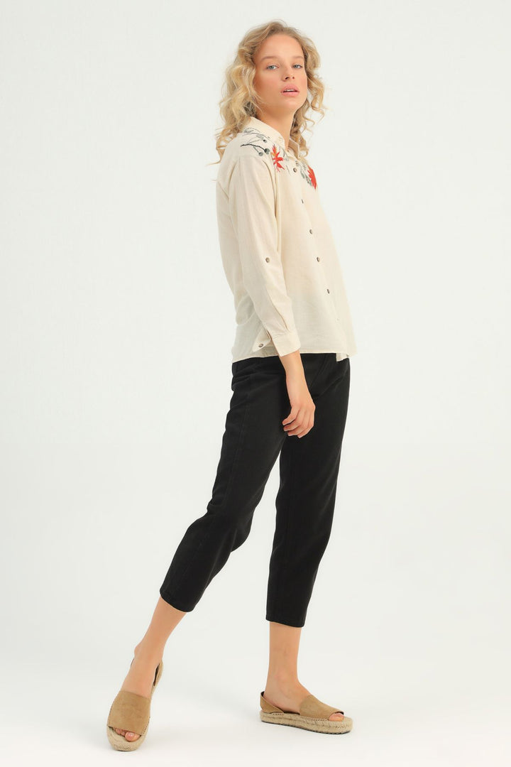 Embroidered Shirt Natural