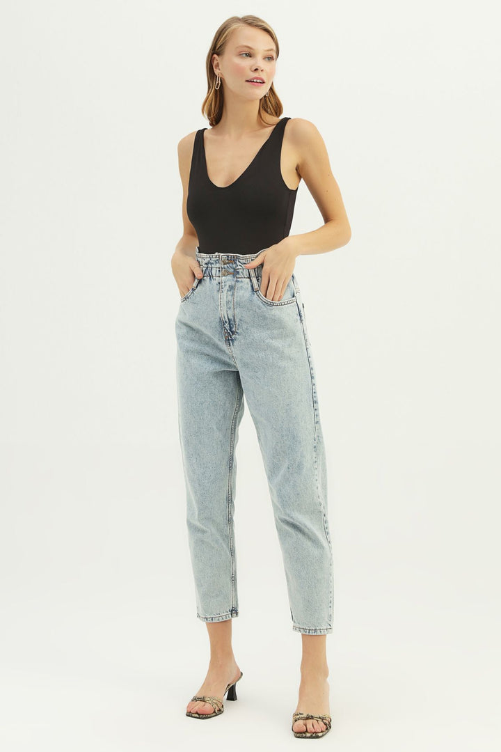 Strap V Neck Bodysuit Black