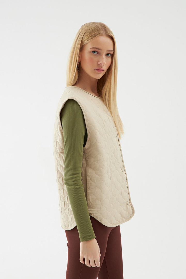 Pocket Quilted Vest Stone