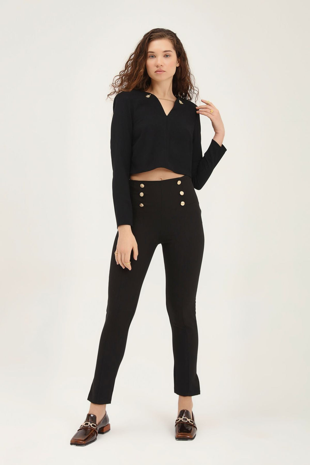 Accessory Waistband Blouse Black