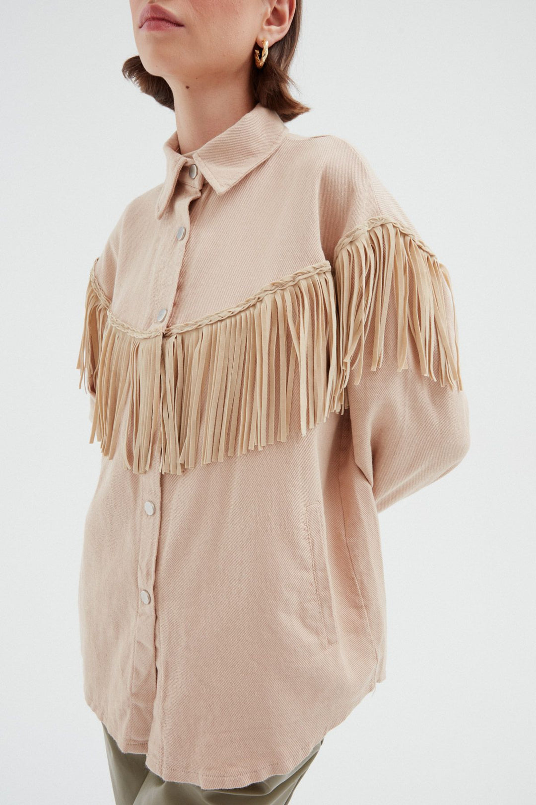 Tasseled Seasonal Jacket Stone