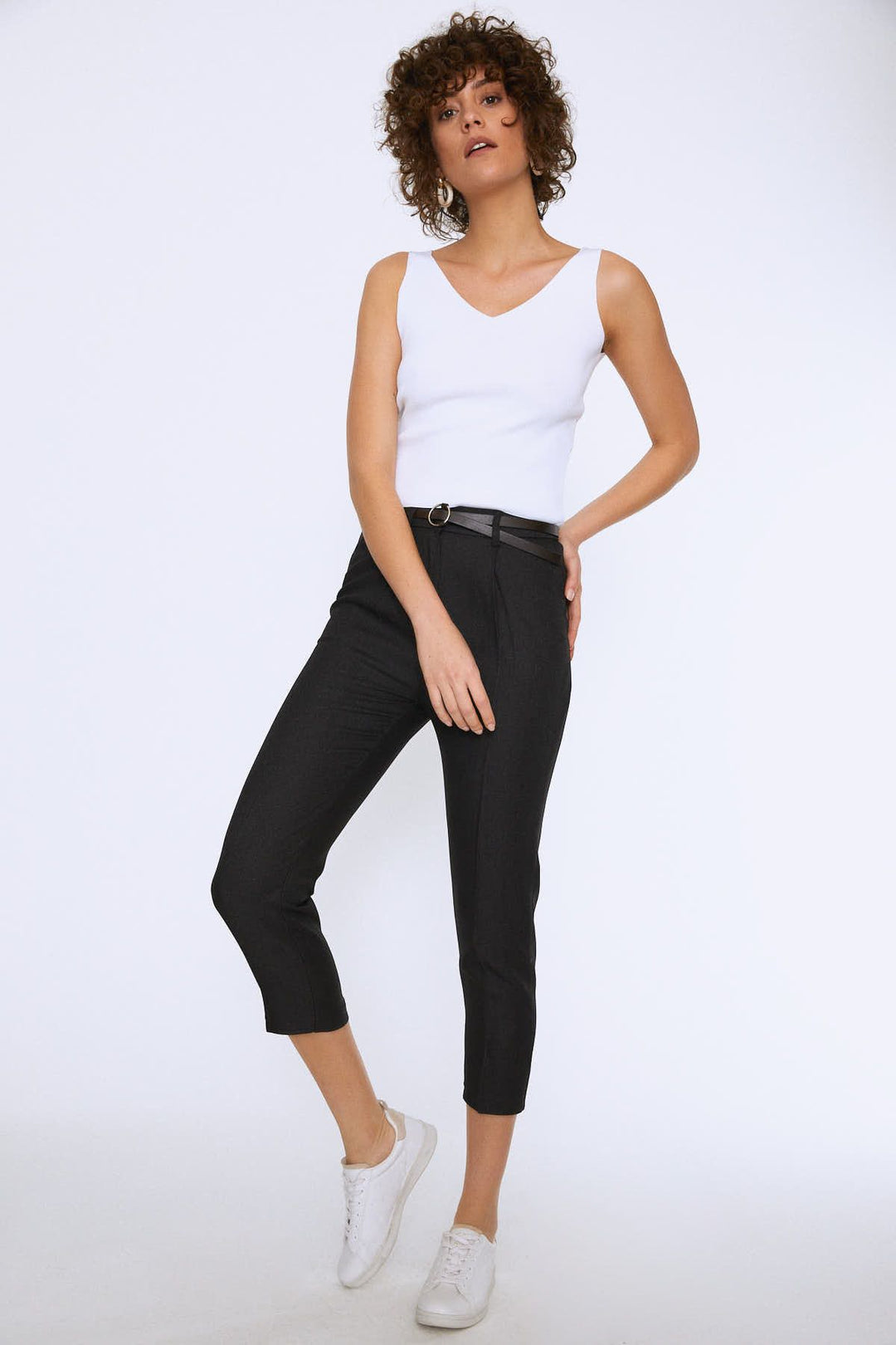 Strap V Neck Knitwear Ecru