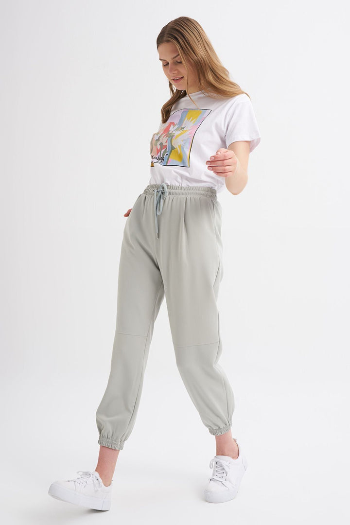 Elastic Leg Trousers Mint