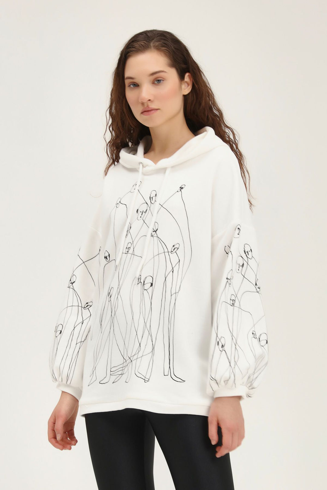 Printed Oversize Sweatshirt White