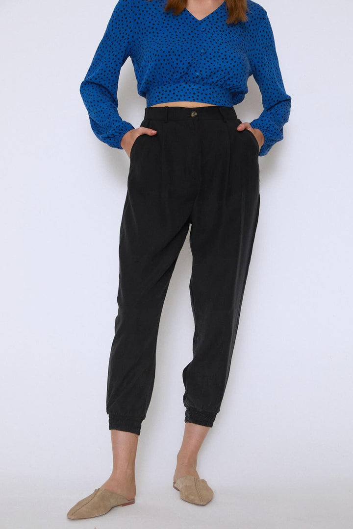 Paçası Lastikli Jogger Pantolon Siyah