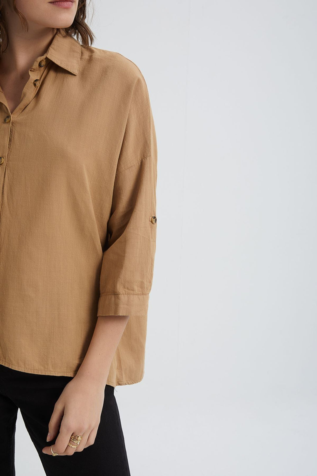 Truvakar Sleeve Shirt Camel