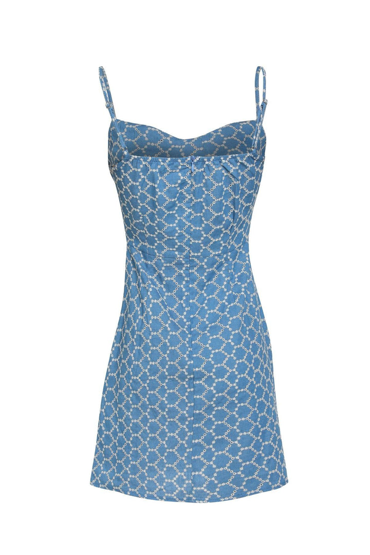 Strap Mini Dress Blue