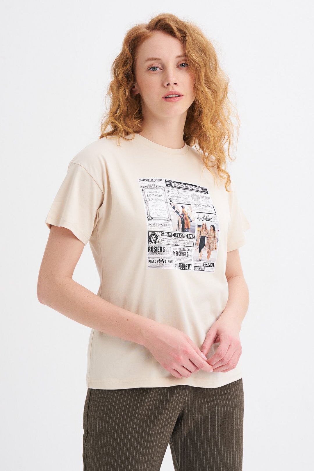 Printed T-Shirt Light Beige