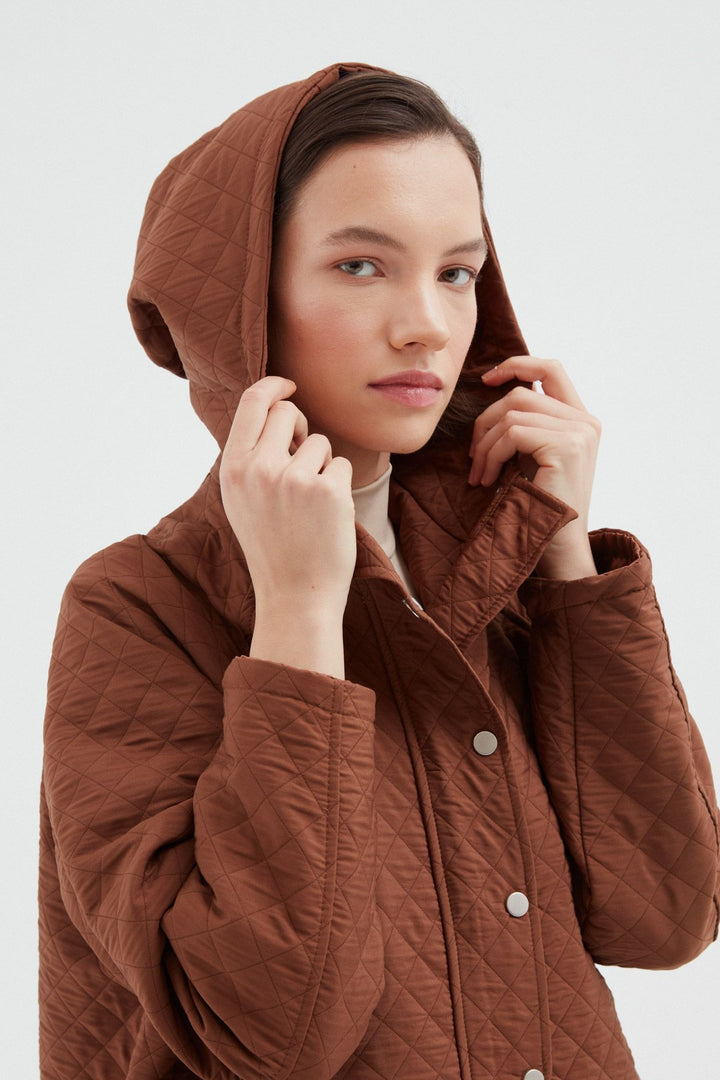 Oversize Quilted Coat Camel