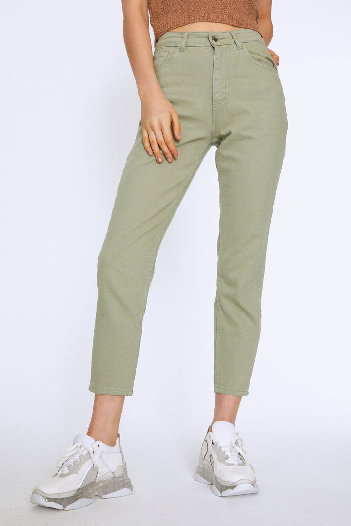 Gabardine Mom Jean Mint
