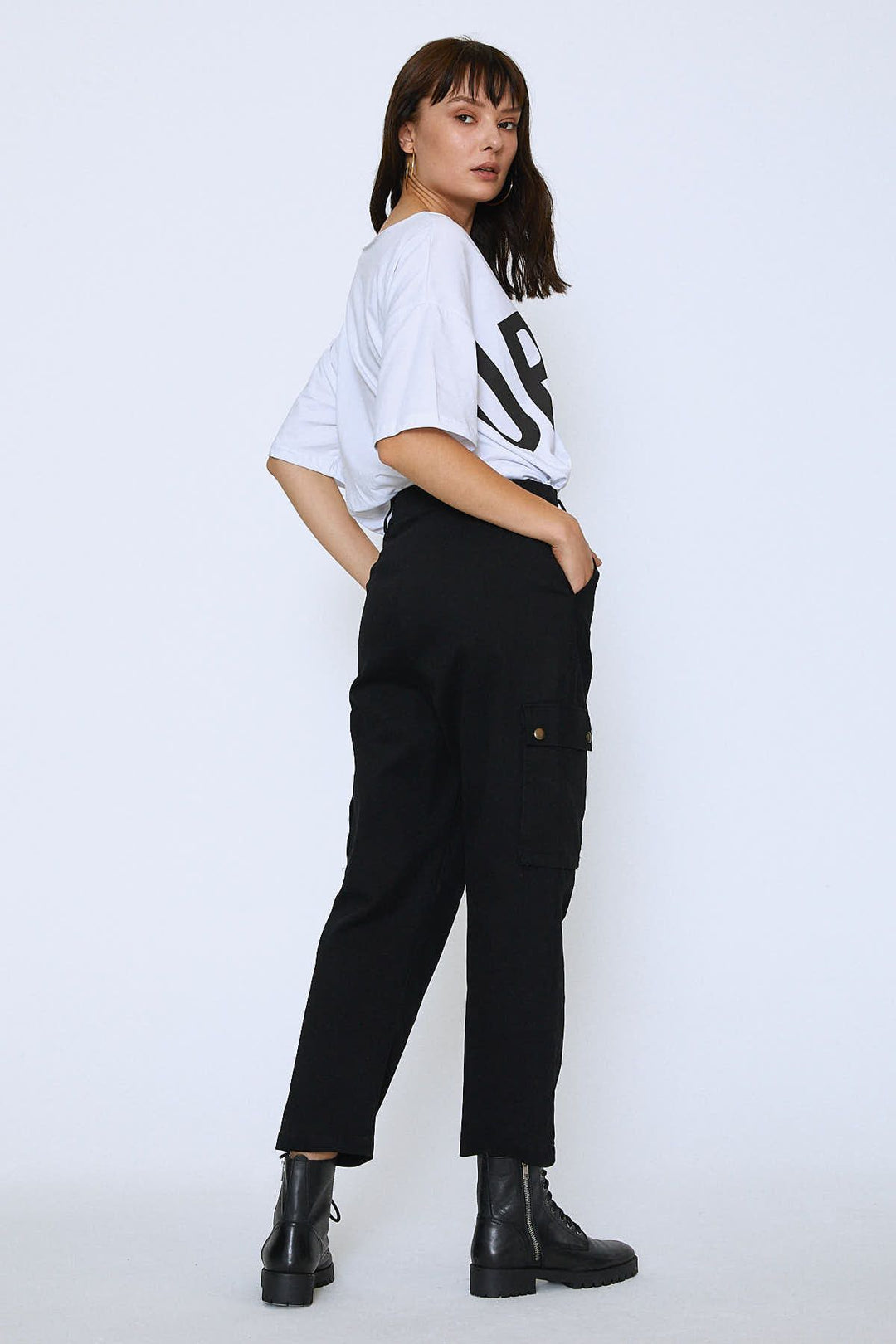 Cargo Pocket Trousers Black