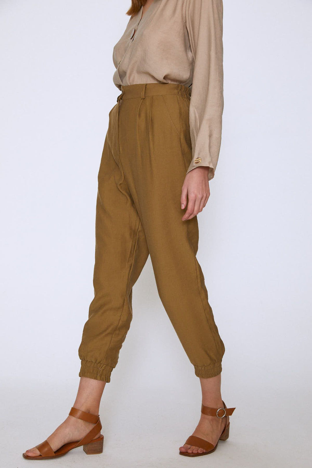 Paçası Lastikli Jogger Pantolon Haki