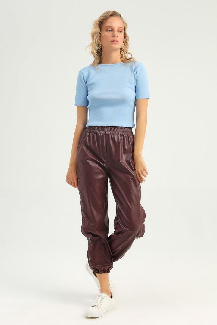 Short Sleeve Crop Knitwear Blue