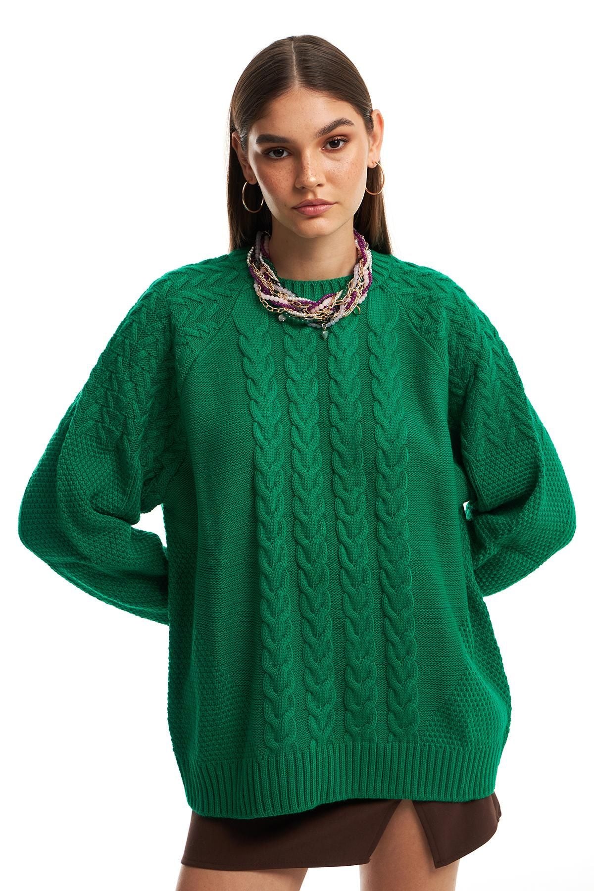 Knit Oversize Sweater Green