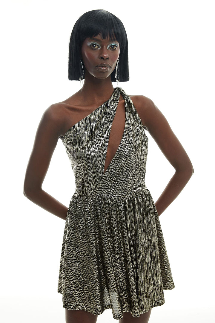 Low Back Shiny Dress Black