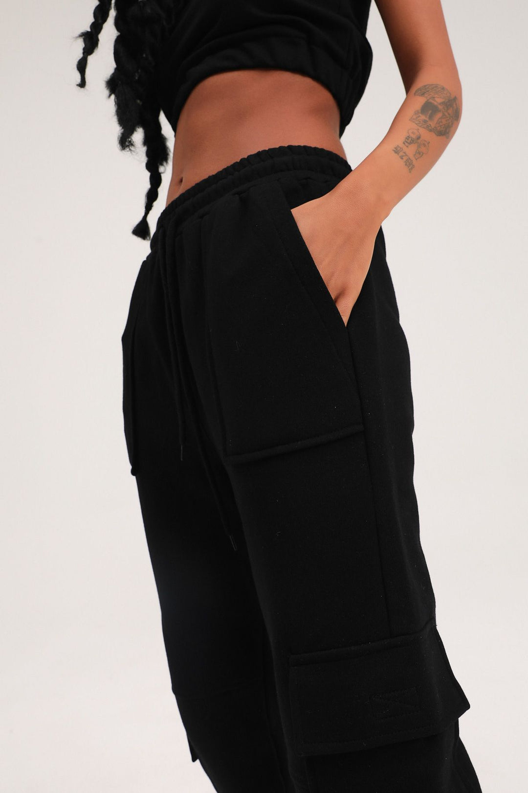 Cargo Pocket Jogger Tracksuit Black
