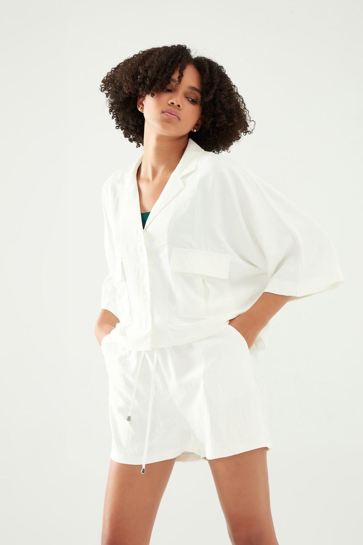 Pocket Oversized Shirt White