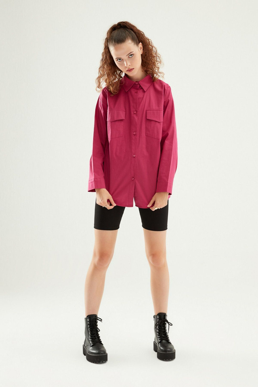 Low Back Oversize Shirt Orchid