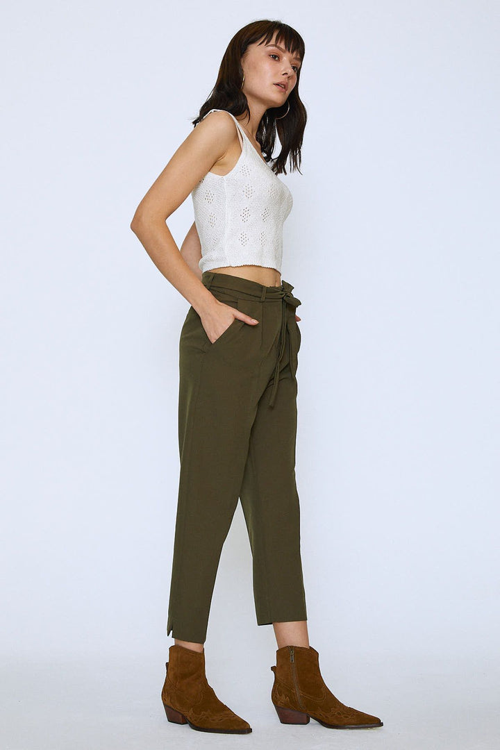 Waist Belted Trousers Khaki