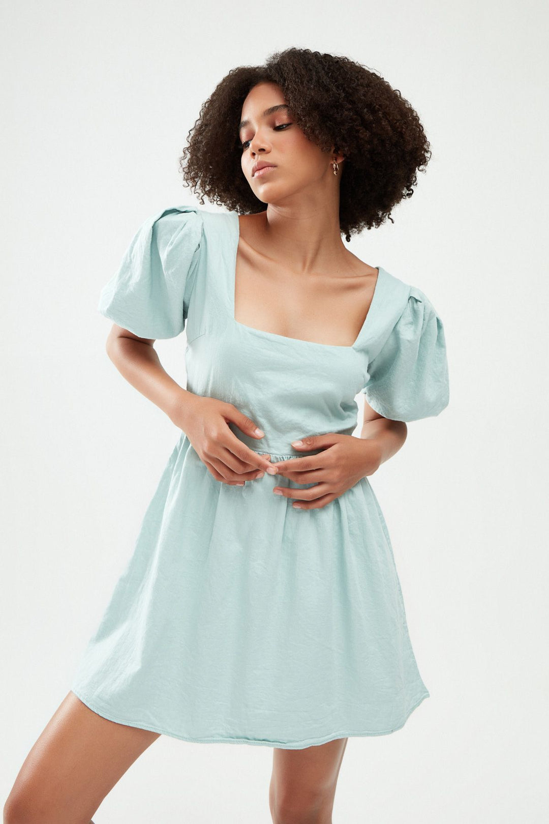 Balloon Sleeve Decollete Waistcoat Mint