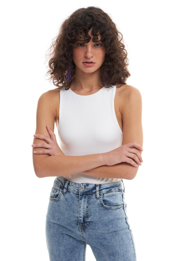 Halter Neck Bodysuit Ecru