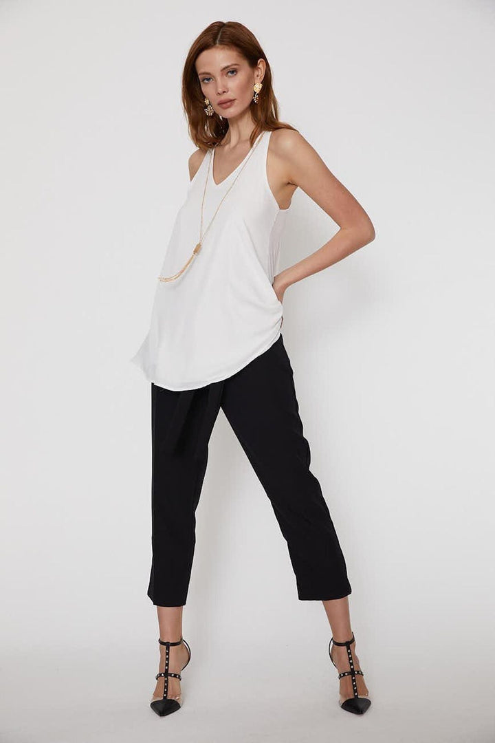 Waist Belted Trousers Black