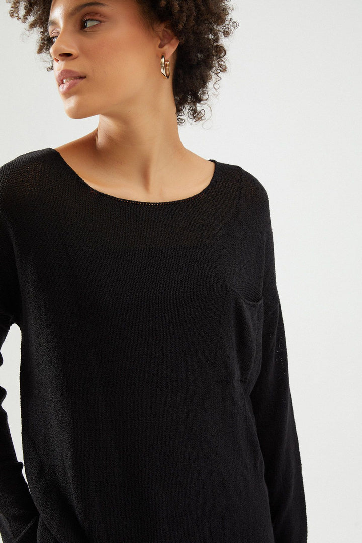 Pocket Detailed Knitwear Black