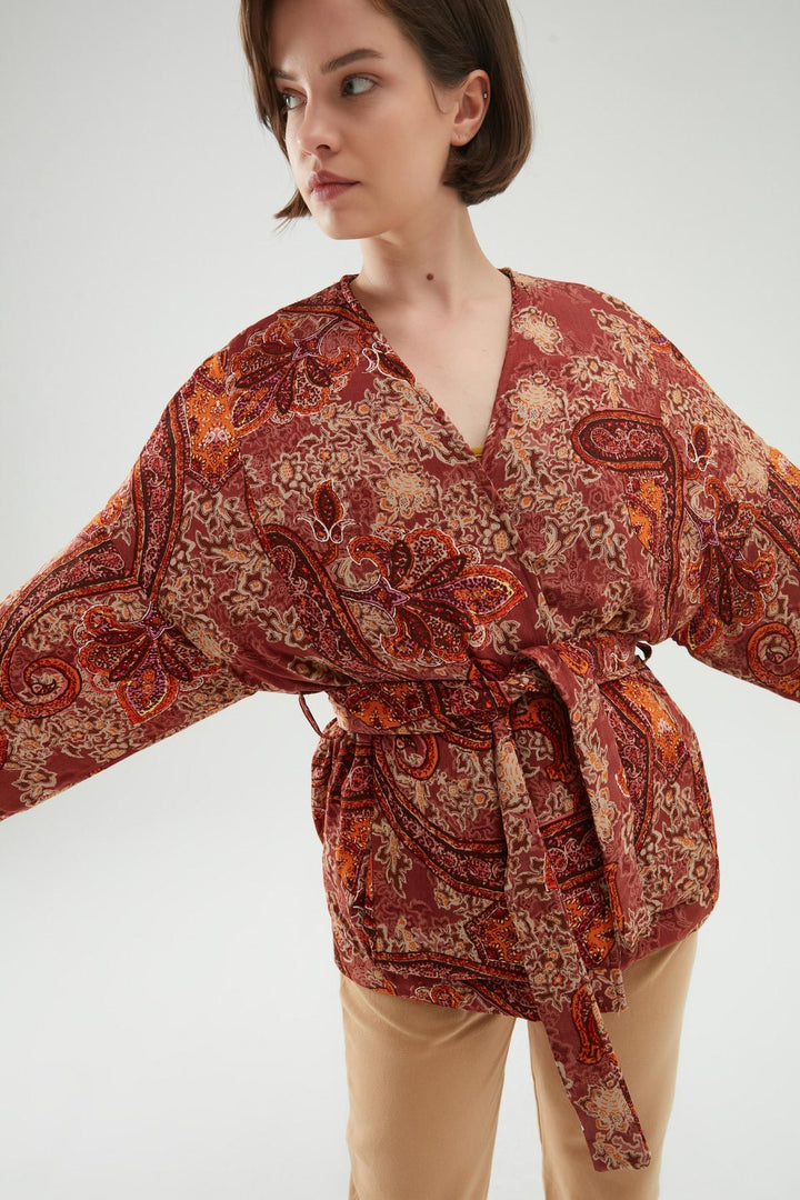 Oversize Belted Kimono Jacket Tile