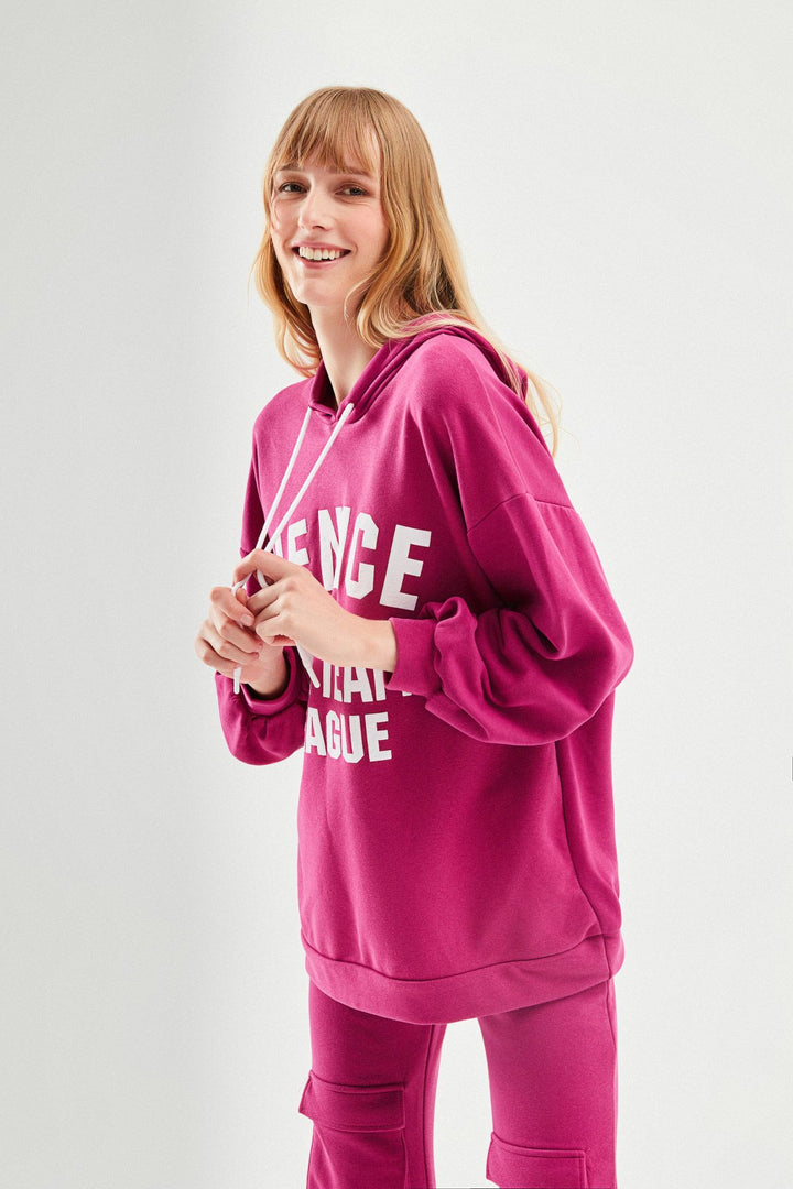 Printed Long Sweatshirt Orchid