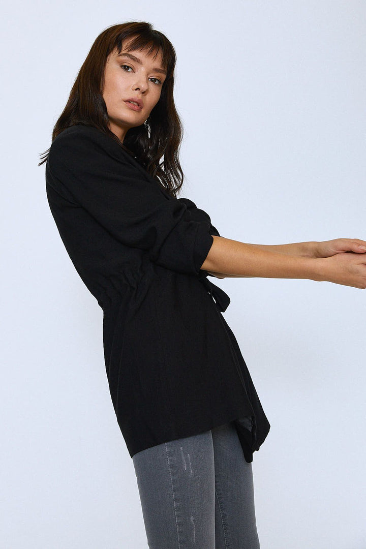 Tie Waist Jacket Black
