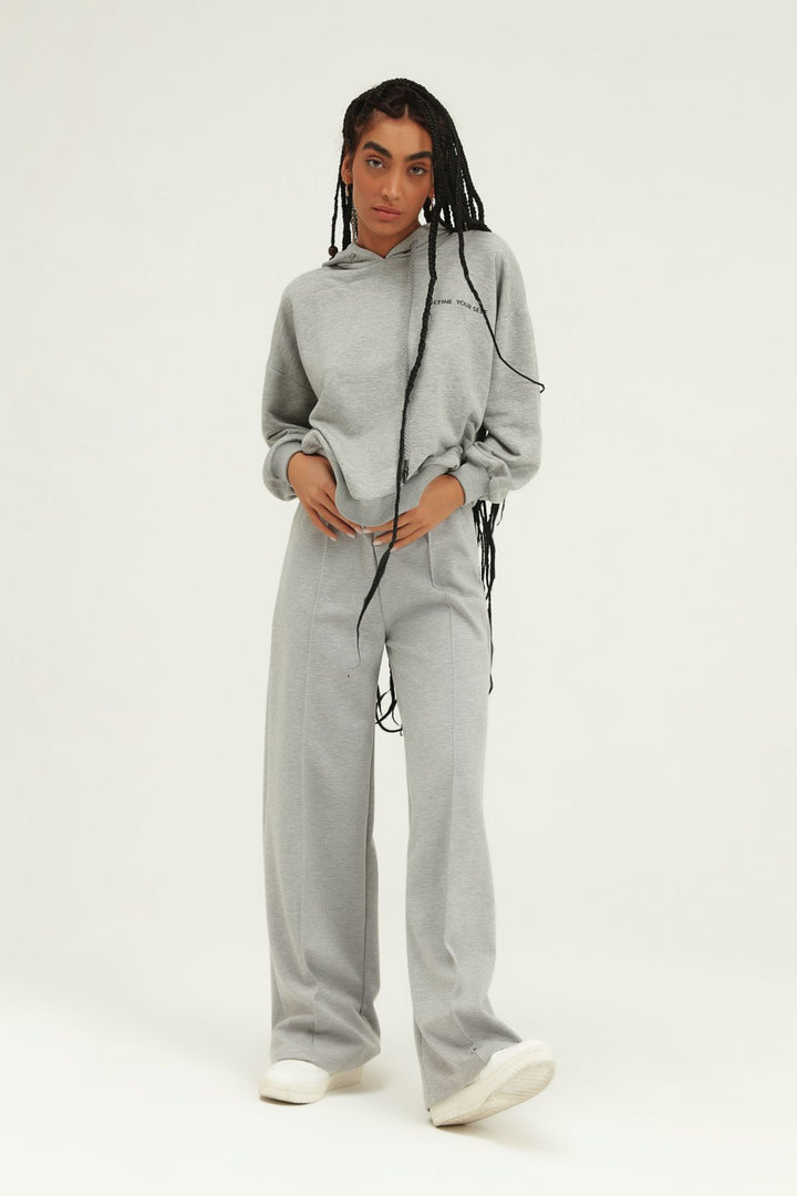 Printed Hoodie Sweatshirt Graymelange