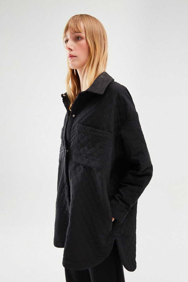 Oversize Quilted Jacket Black