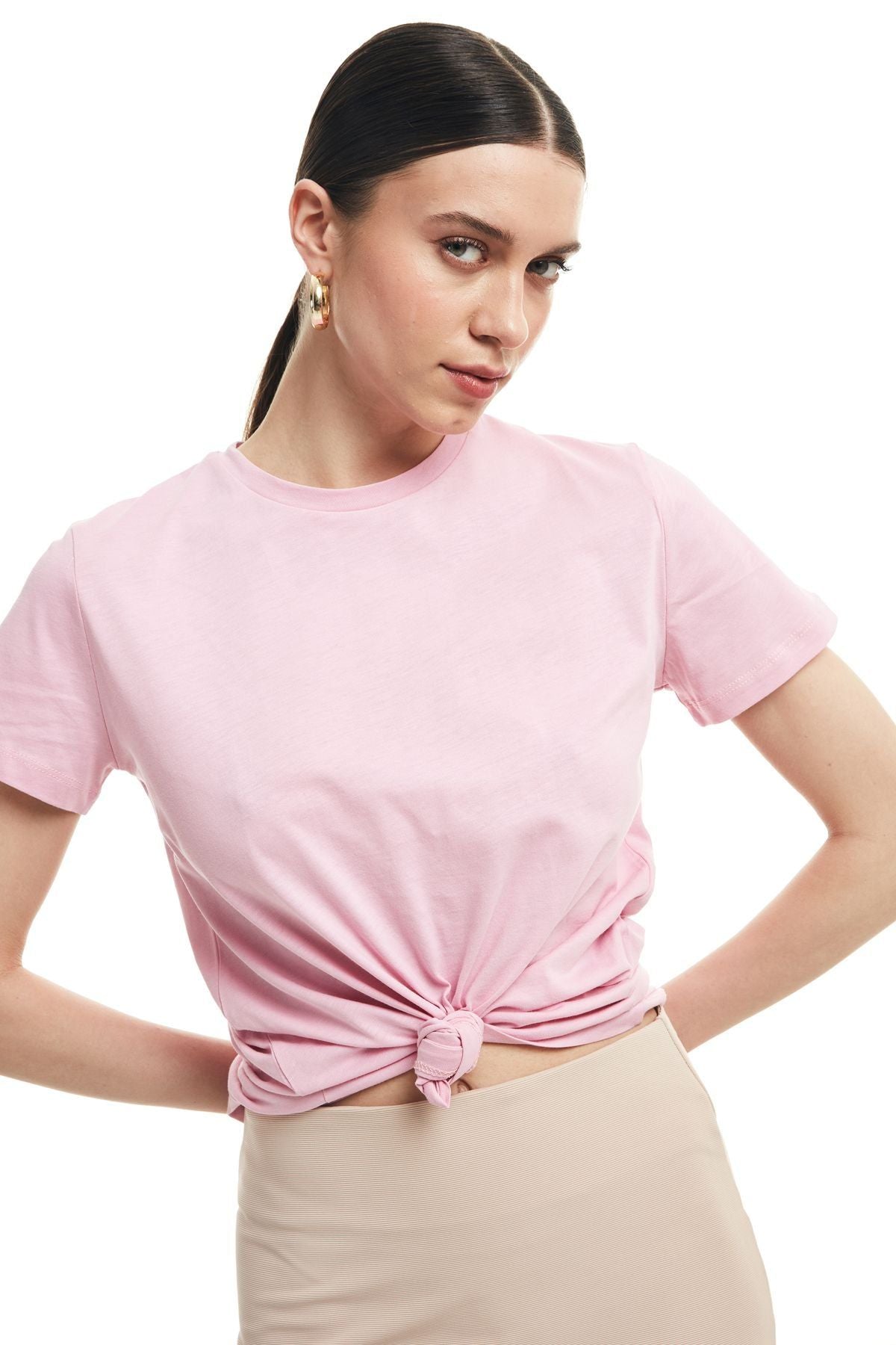 Short Sleeve Basic T-Shirt Pink