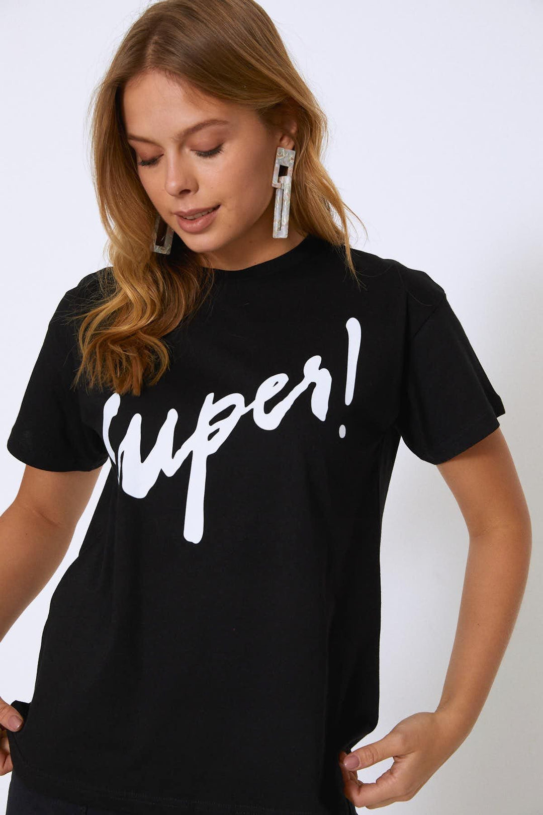 Baskılı Tişört Beyaz