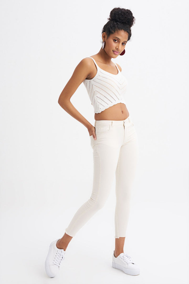 Pocket Skinny Pants Bone