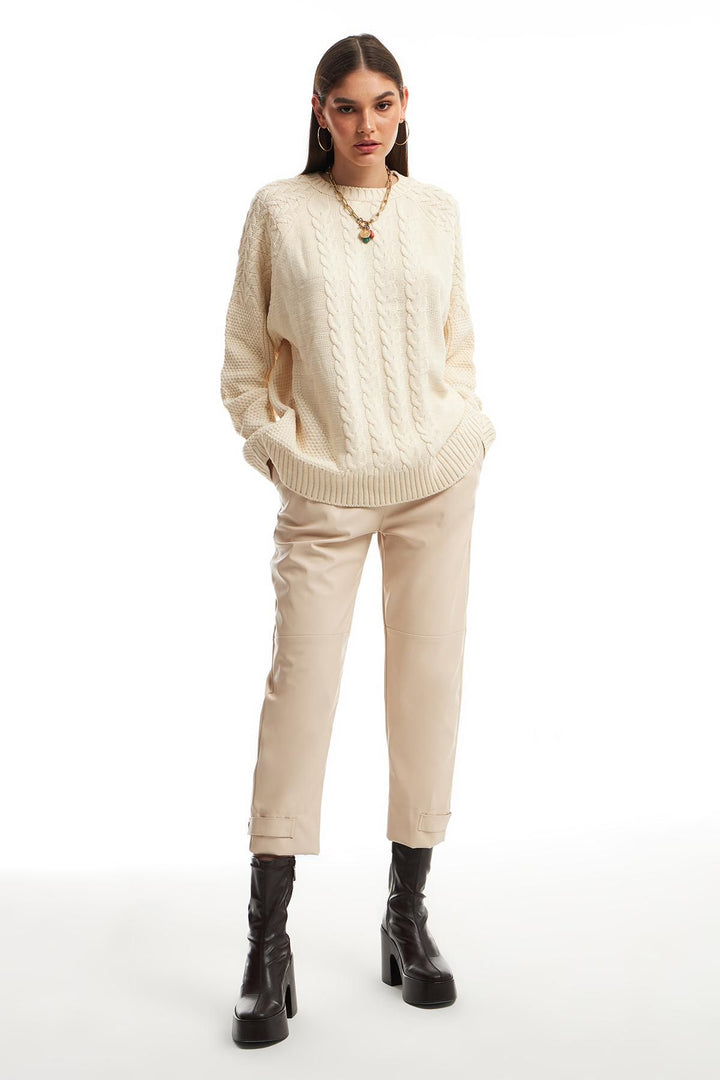 Knit Oversize Sweater Ecru