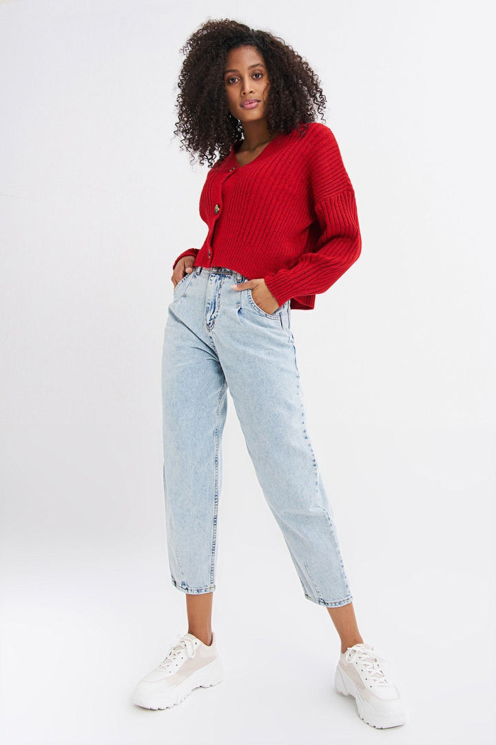 High Waist Slouchy Pants Ice Blue