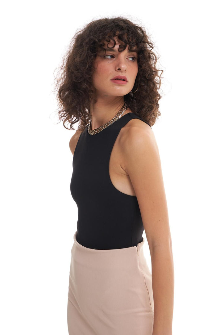 Halter Neck Bodysuit Black